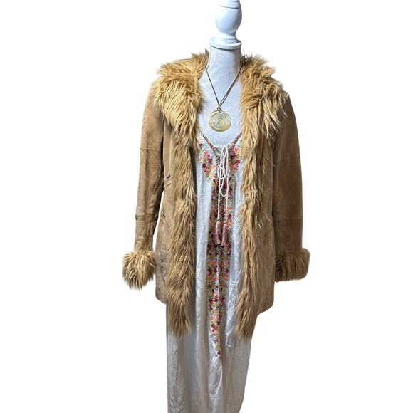 70s Boho Embroidered Maxi Dress (Gianni Bini) - Picture 1 of 7